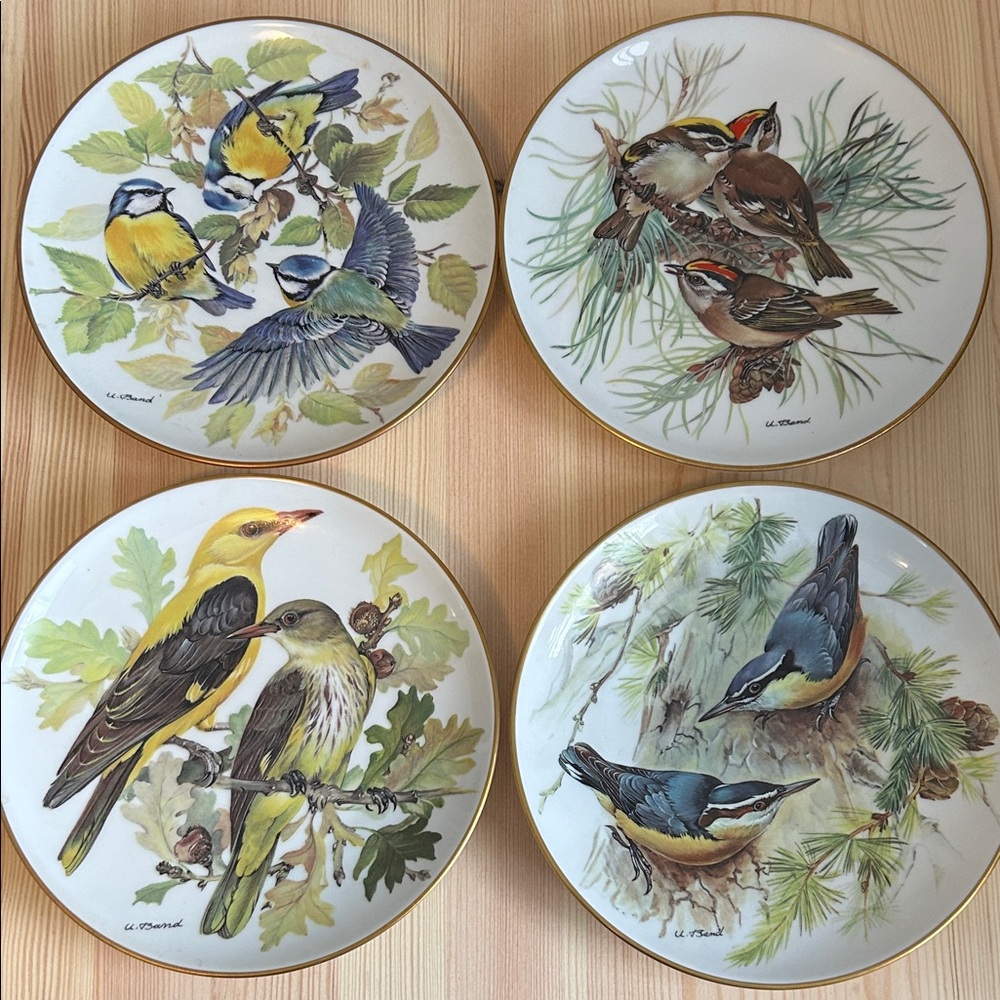 WWF Collector Plates Songbirds of Europe. Set of 4